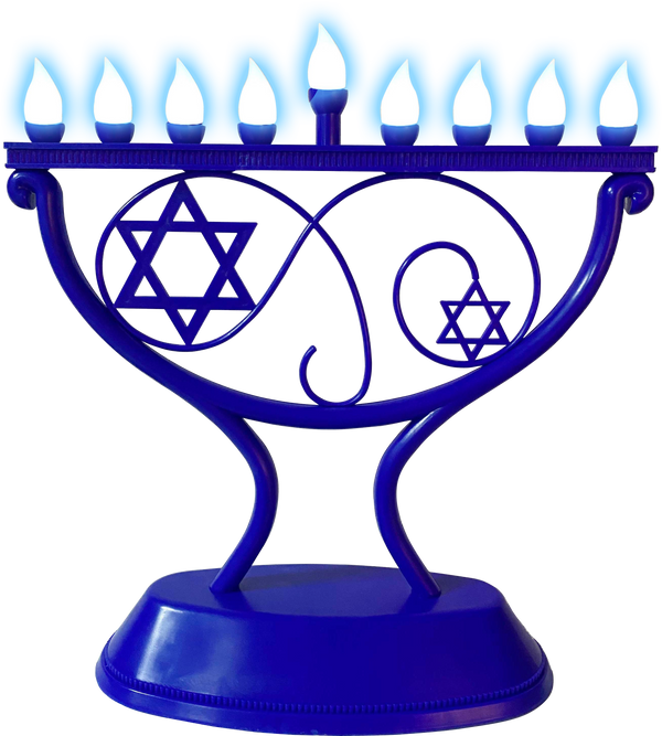 LED Menorah Whimsical - Blue — Judaica Square