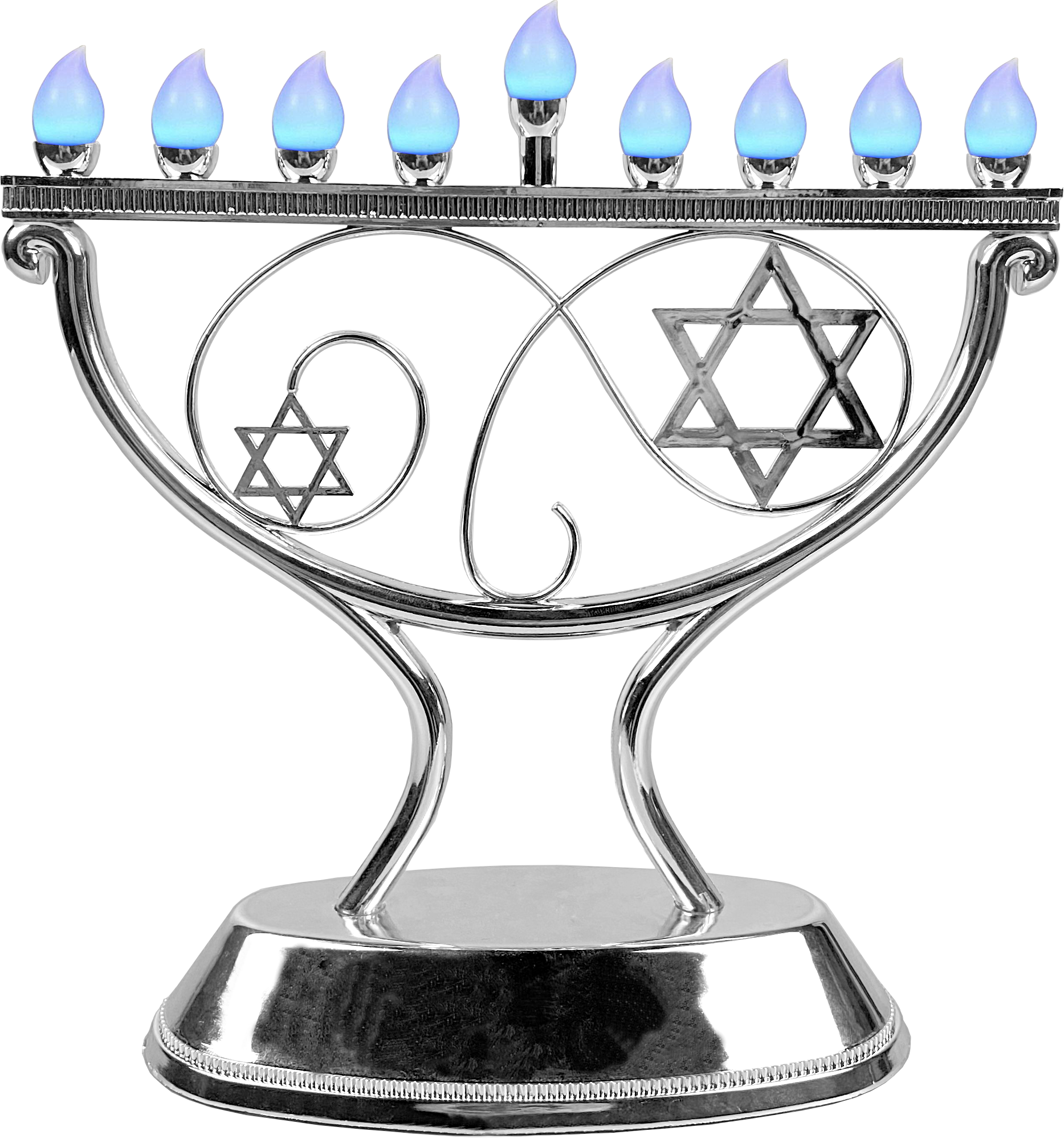 LED Menorah Whimsical - Silver — Judaica Square