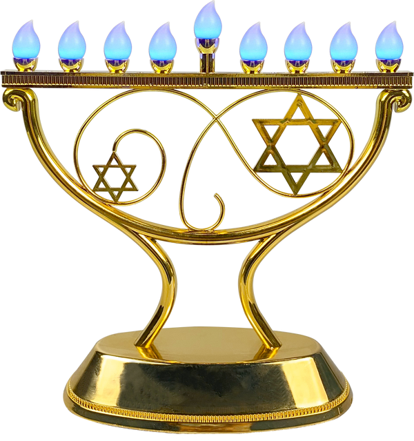 LED Menorah Whimsical - Gold — Judaica Square