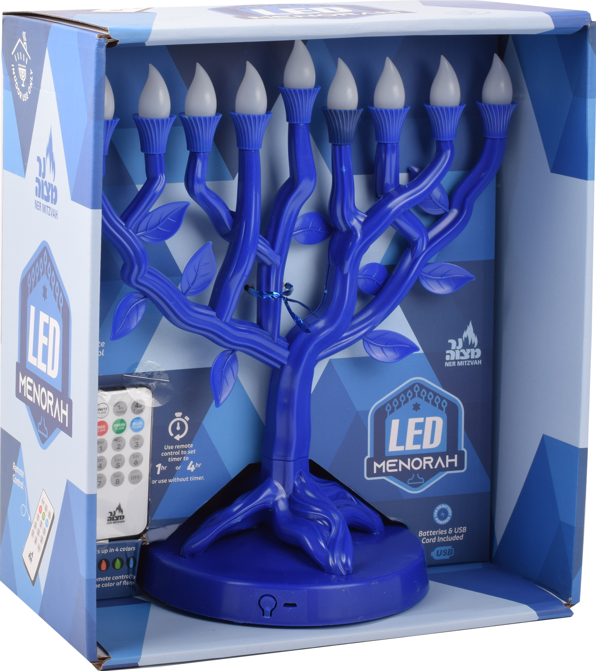 LED Menorah Tree of Life - Blue — Judaica Square