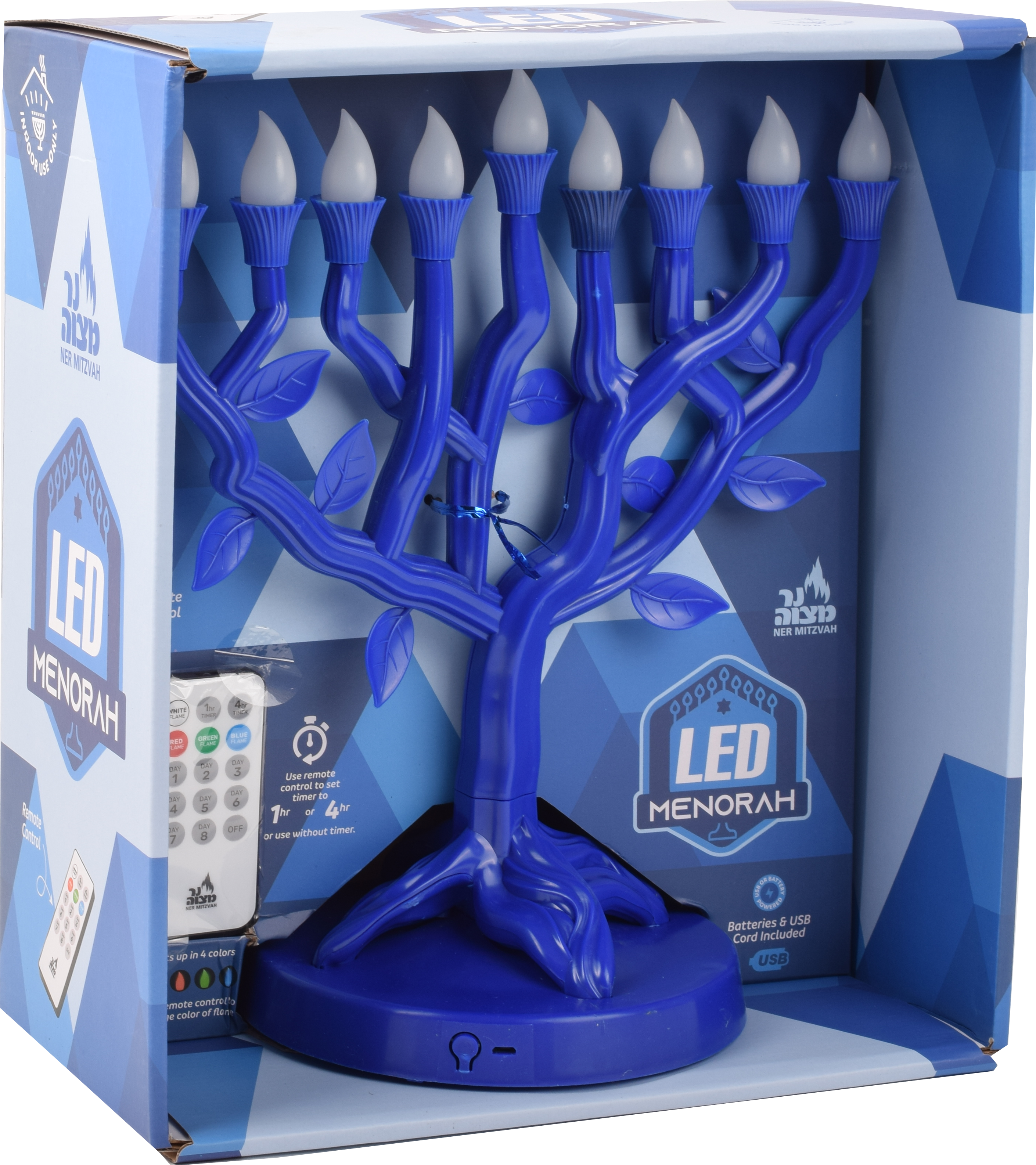 LED Menorah Tree of Life - Blue — Judaica Square