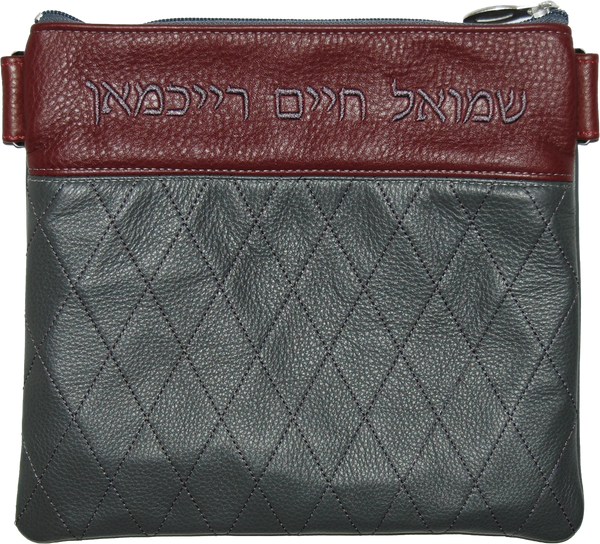 Prestige Regal Leather Tallit & Tefillin Bag (305F-GR2)