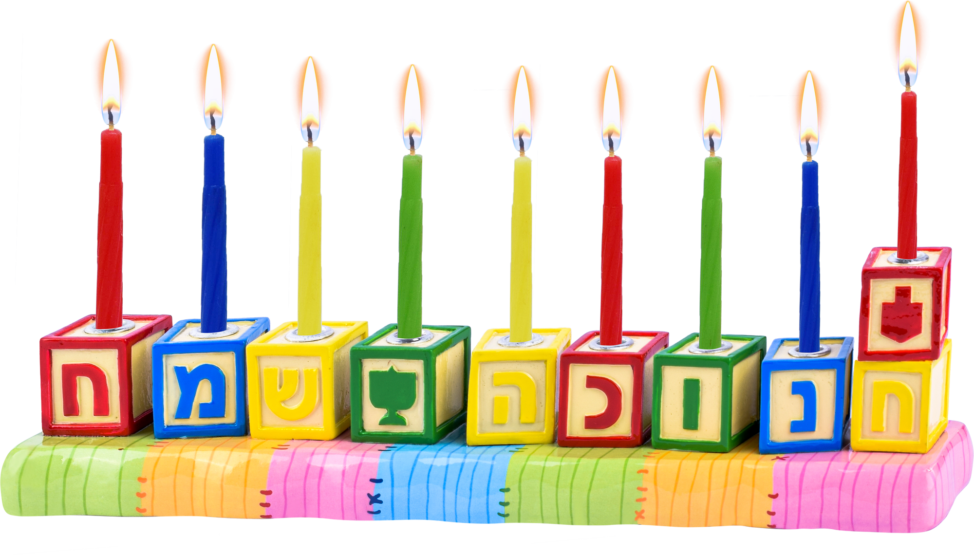 Resin Menorah - Blocks — Judaica Square