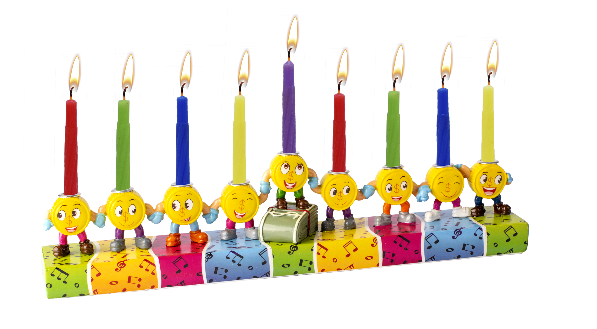 Resin Menorah - Dancing Coins — Judaica Square