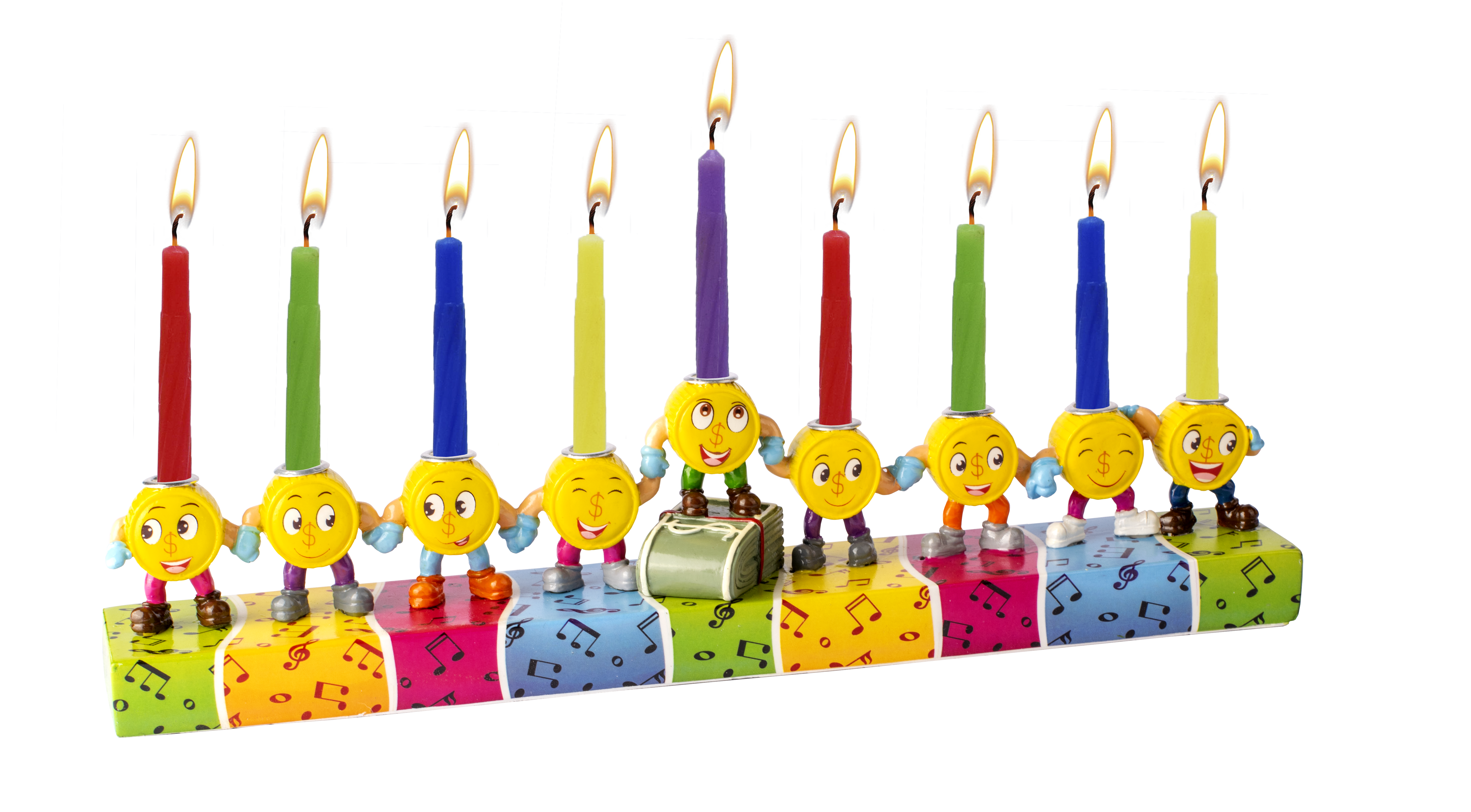 Resin Menorah - Dancing Coins — Judaica Square