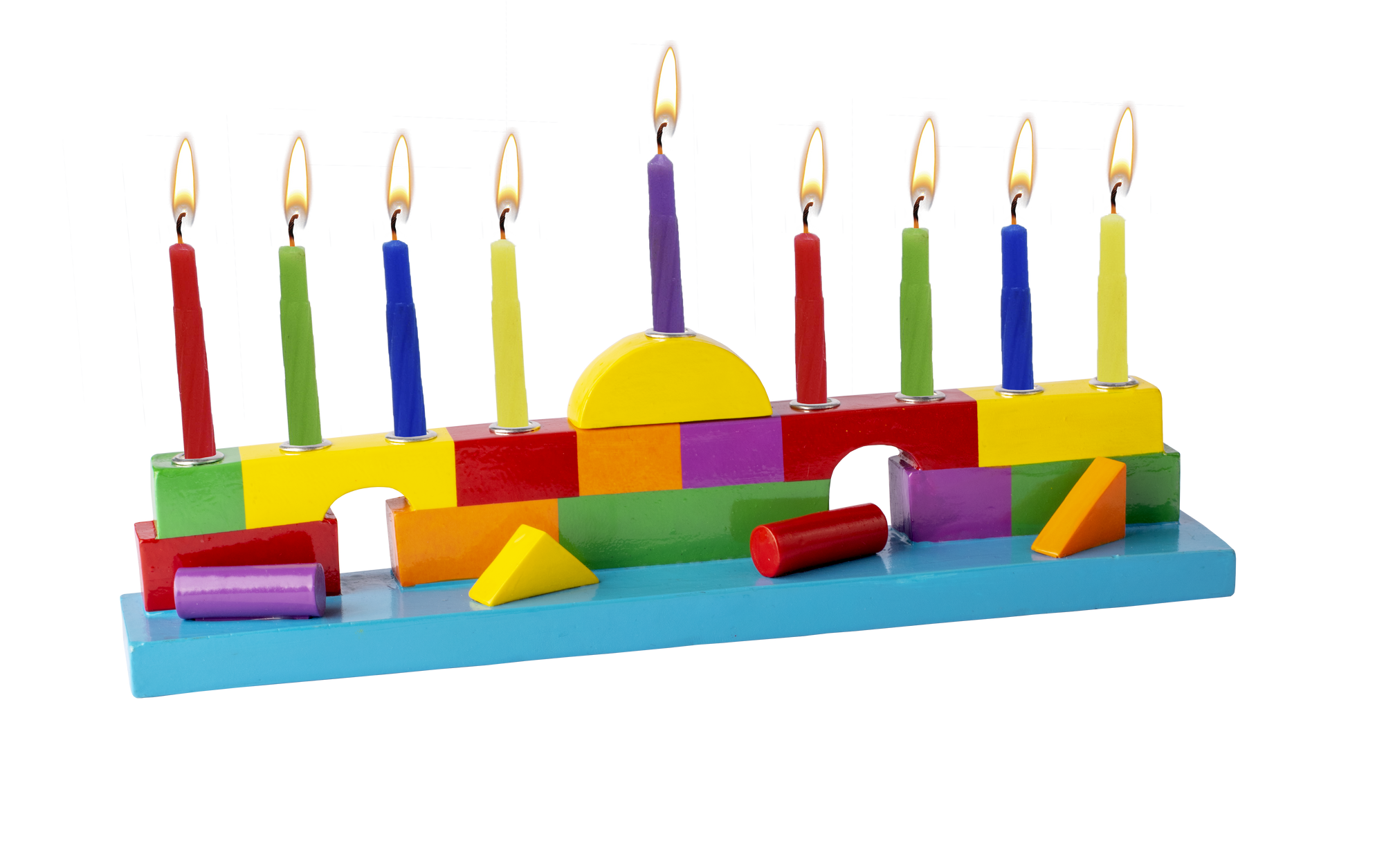 Resin Menorah - Blocks — Judaica Square