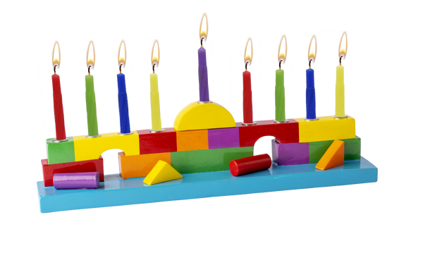 Resin Menorah - Blocks — Judaica Square