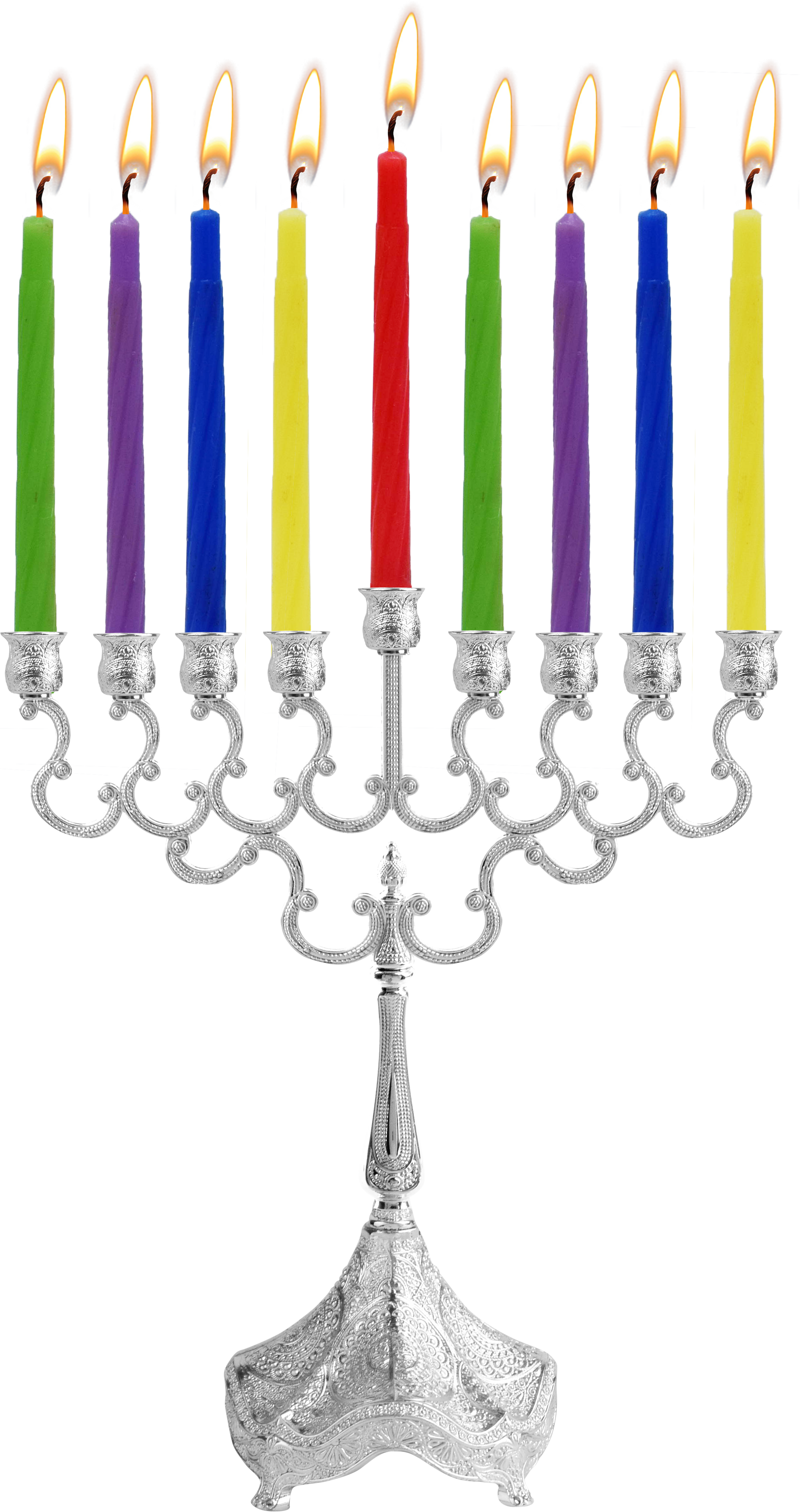 8" Silver Plated Candle Menorah — Judaica Square