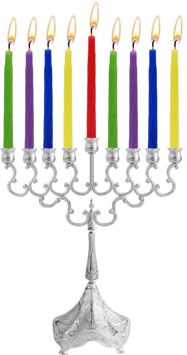 8" Silver Plated Candle Menorah — Judaica Square