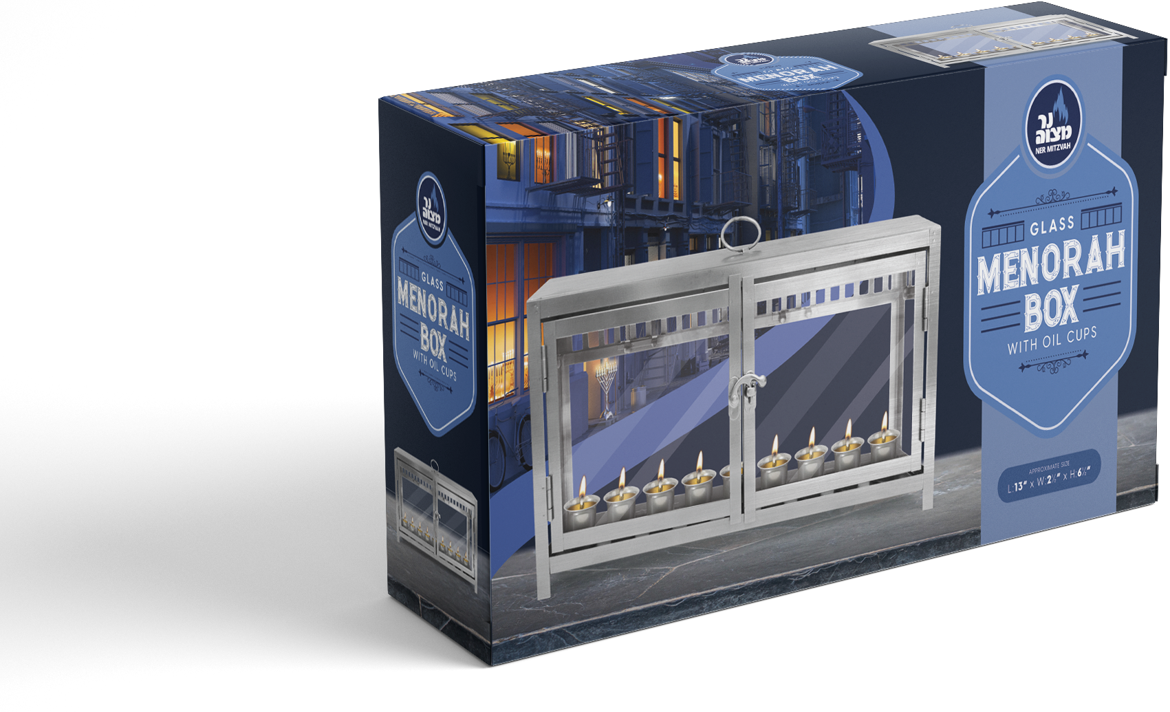 Menorah Display Box - Silver — Judaica Square