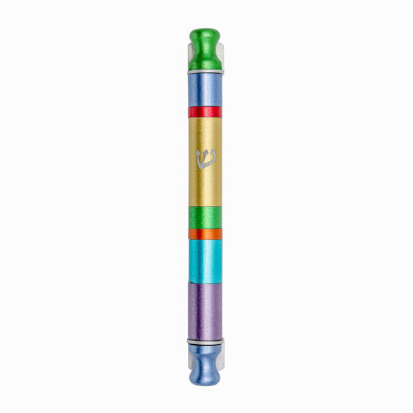 Anodized Cylinder Mezuzah Case Wide Stripes