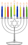 Star of David Wireframe Menorah — open metal Magen David menorah | Judaica Square Lakewood