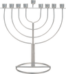 Silver Wireframe Menorah — bright silver open-frame menorah, 7.5 by 7.75 inches | Judaica Square Lakewood