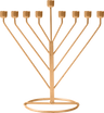 Rambam Gold Wireframe Menorah — gold wire menorah with straight diagonal branches | Judaica Square Lakewood