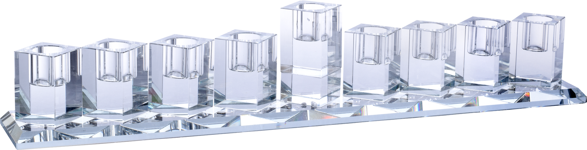 Crystal Glass Menorah - Long — Judaica Square