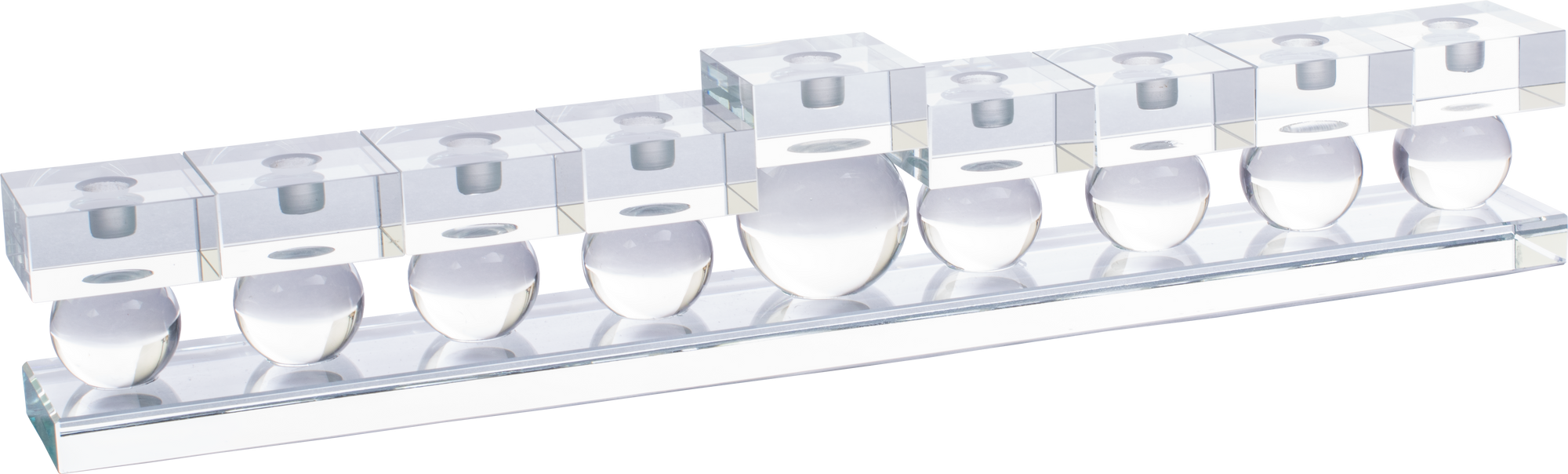 Crystal Glass Menorah - Long Balls — Judaica Square