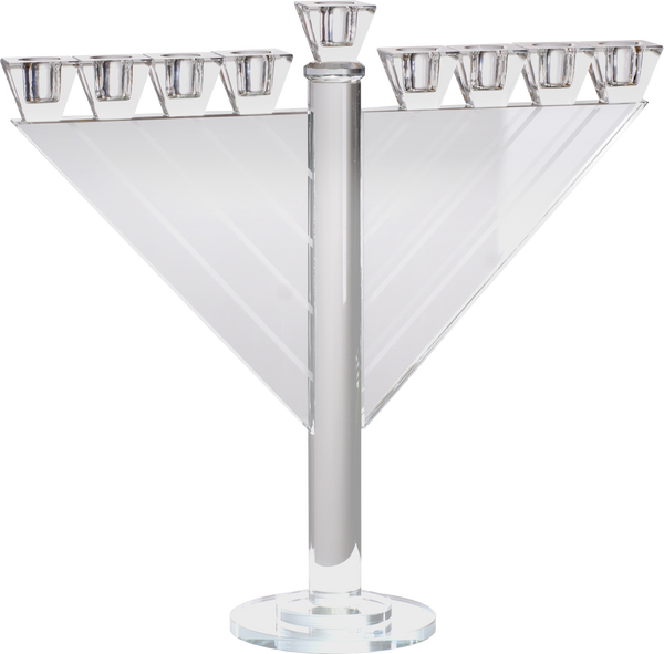 Crystal Glass Menorah - Large — Judaica Square