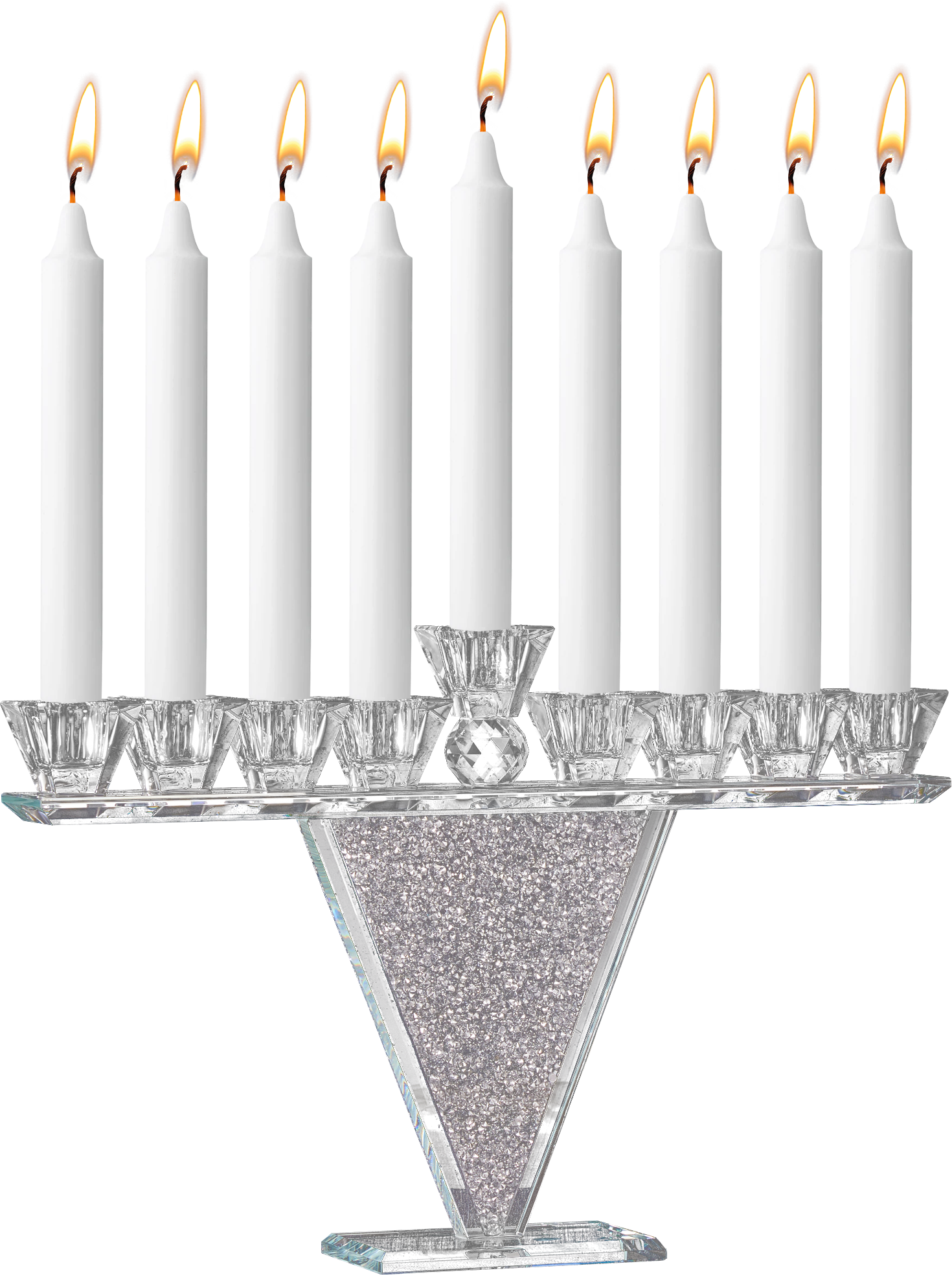 Crystal Glass Menorah - Crystals — Judaica Square