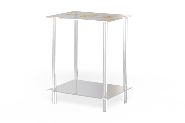 Chanukah Acrylic Table: clear acrylic menorah stand with open front