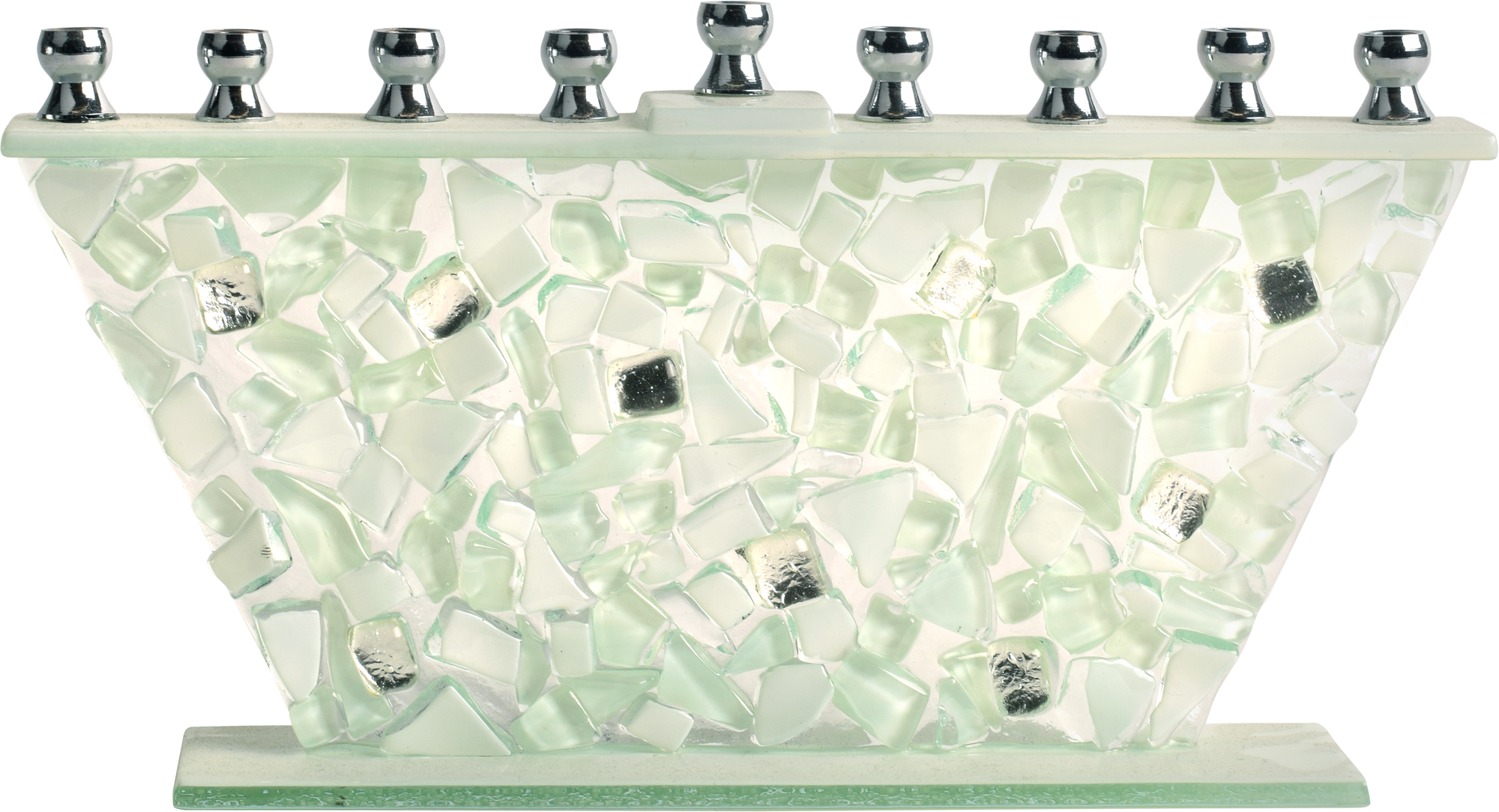 Hand Crafted Glass Menorah - Shattered Glass — Judaica Square
