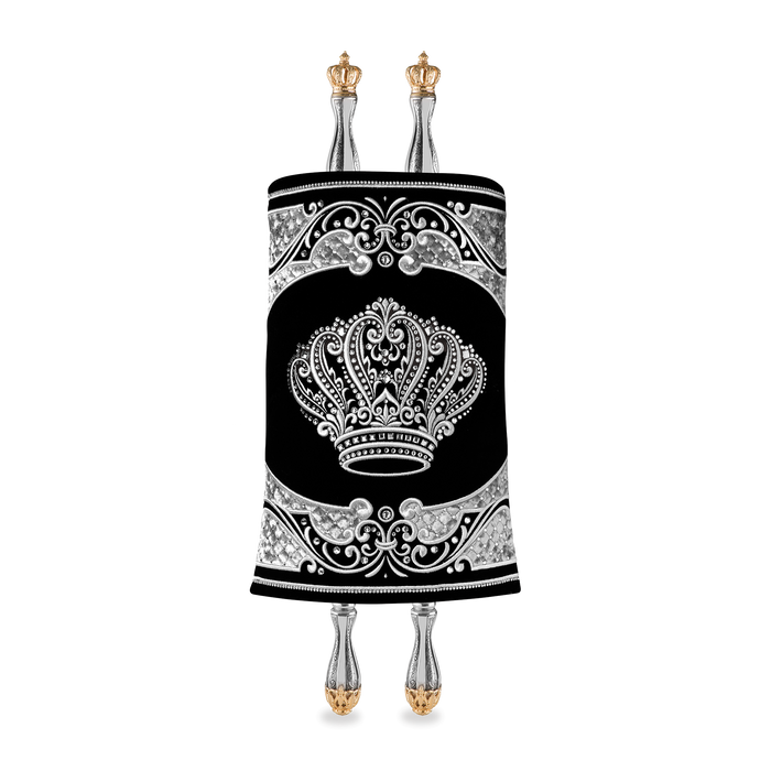 Velvet Torah Mantle - Style 805 - Black - Torah Covers & Mantles