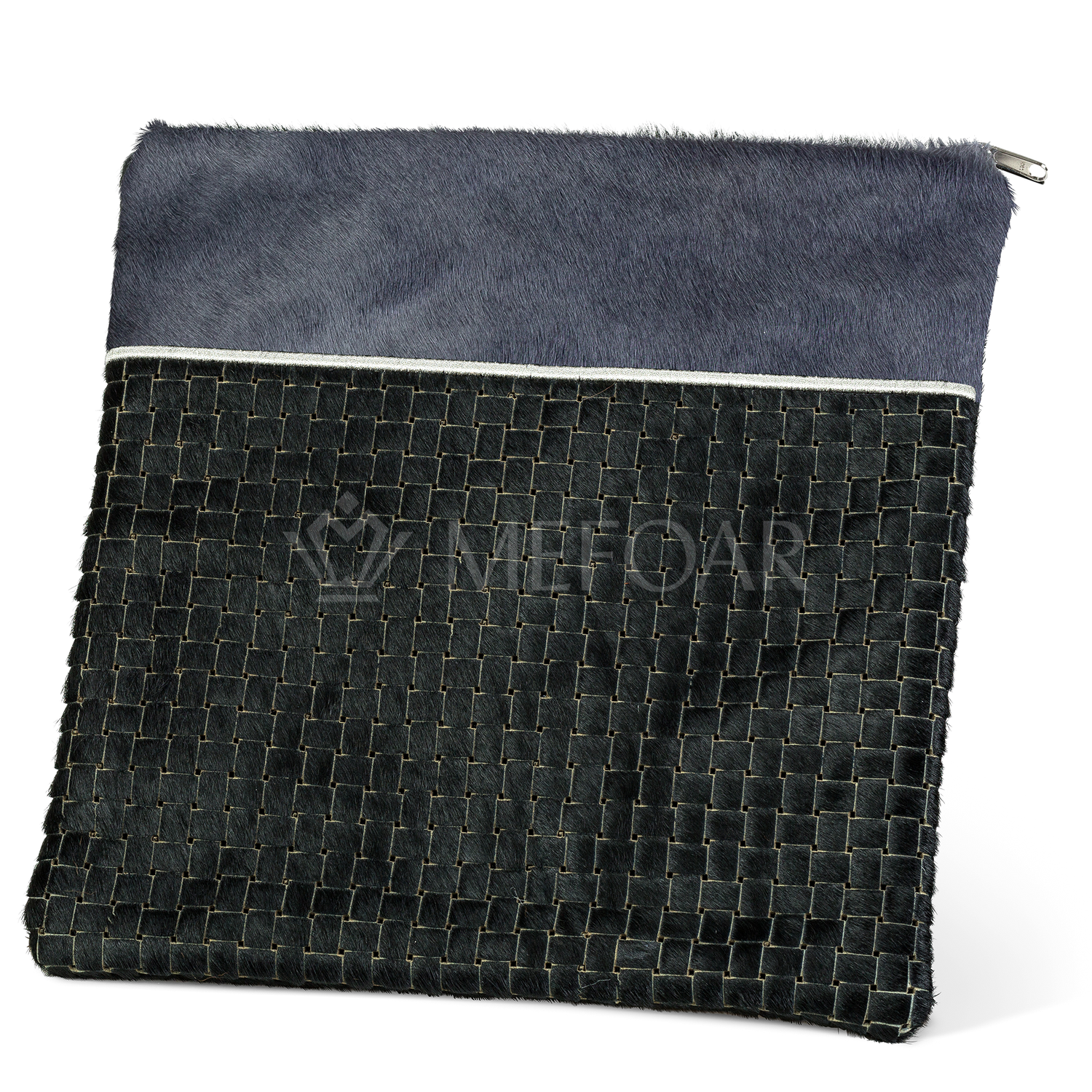 Tallis and Tefillin Bag Design #324 - Black Woven Fur - Tallis Bags view 2 | Judaica Square Lakewood