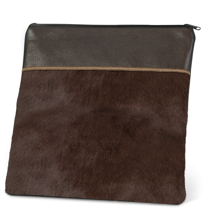 Tallis and Tefillin Bag Design #324 - Brown Fur with Leather - Tallis Bags