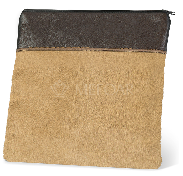 Tallis and Tefillin Bag Design #324 - Camel Fur with Leather - Tallis Bags