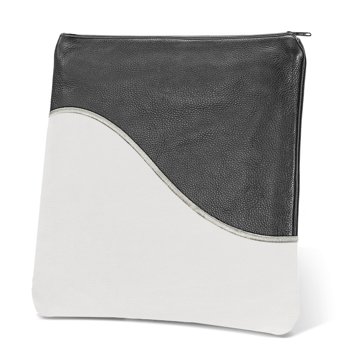 Tallis and Tefillin Bag Design #325 - Black and White Leather - Tallis Bags