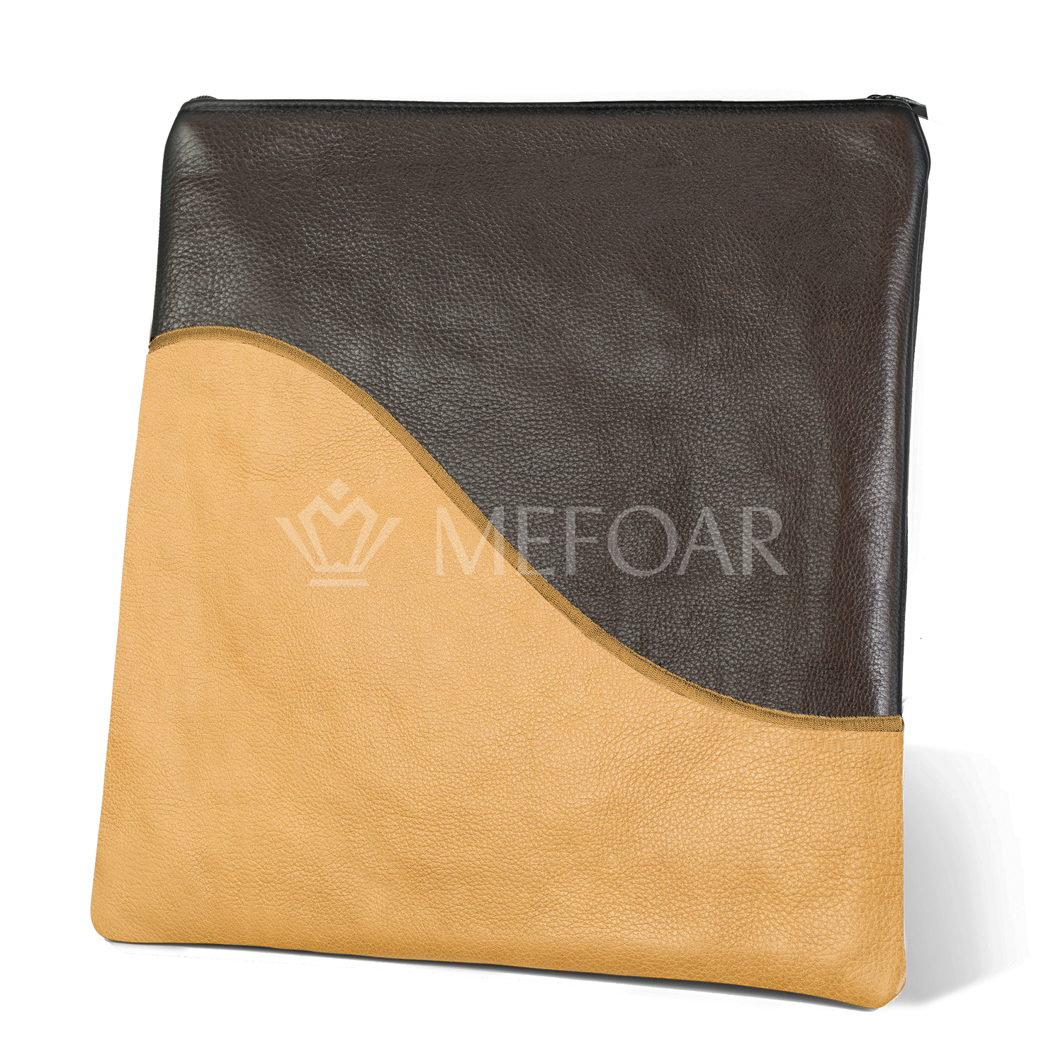 Tallis and Tefillin Bag Design #325 - Camel and Brown Leather - Tallis Bags view 2 | Judaica Square Lakewood