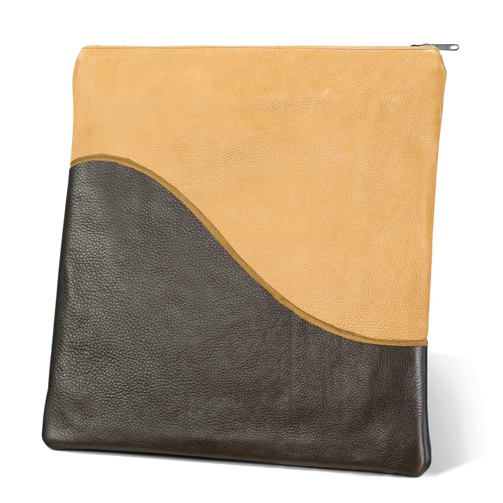 Tallis and Tefillin Bag Design #325 - Camel and Brown Leather - Tallis Bags