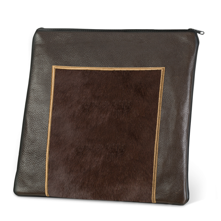 Tallis and Tefillin Bag Design #327 - Brown Leather and Fur - Tallis Bags