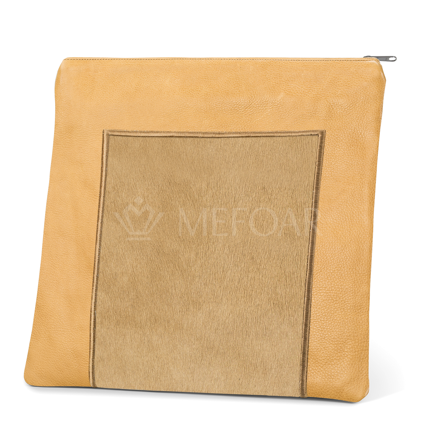 Tallis and Tefillin Bag Design #327 - Camel Leather and Fur - Tallis Bags view 2 | Judaica Square Lakewood