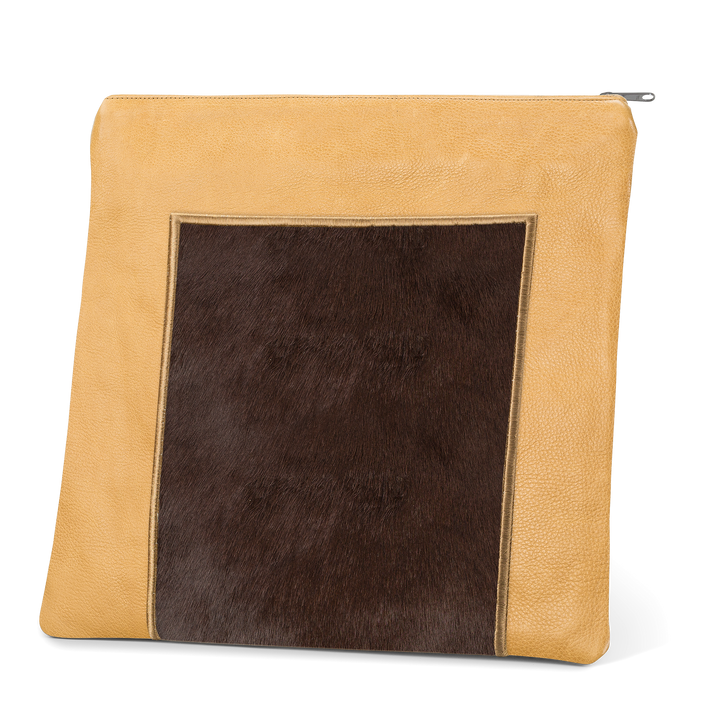 Tallis and Tefillin Bag Design #327 - Camel Leather and Fur - Tallis Bags