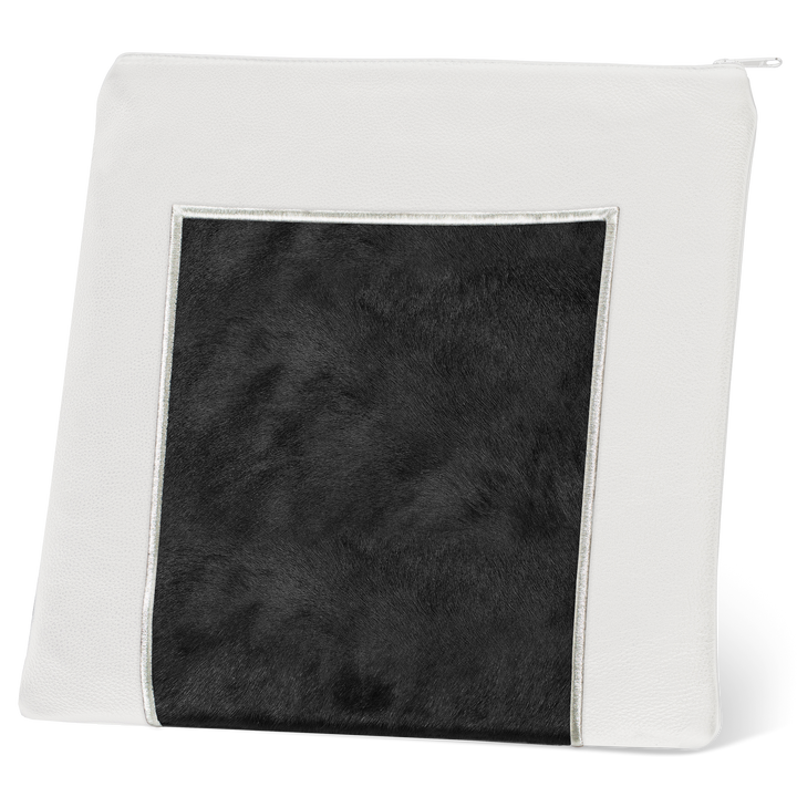 Tallis and Tefillin Bag Design #327 - White Leather and Fur - Tallis Bags