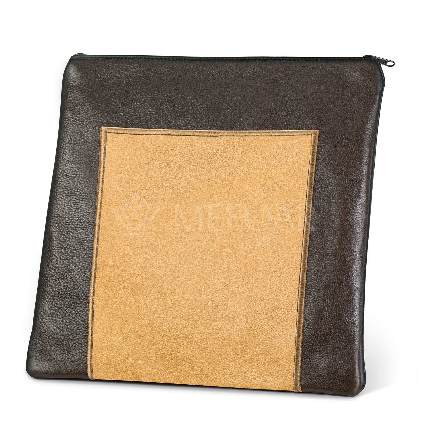Tallis and Tefillin Bag Design #327 - Camel and Brown Leather - Tallis Bags view 2 | Judaica Square Lakewood