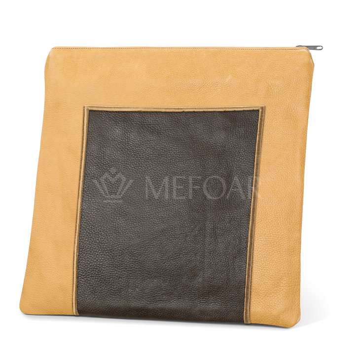 Tallis and Tefillin Bag Design #327 - Camel and Brown Leather - Tallis Bags