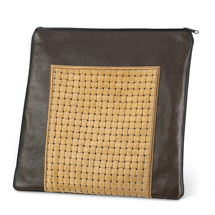 Tallis and Tefillin Bag Design #327 - Camel Woven Fur with leather - Tallis Bags
