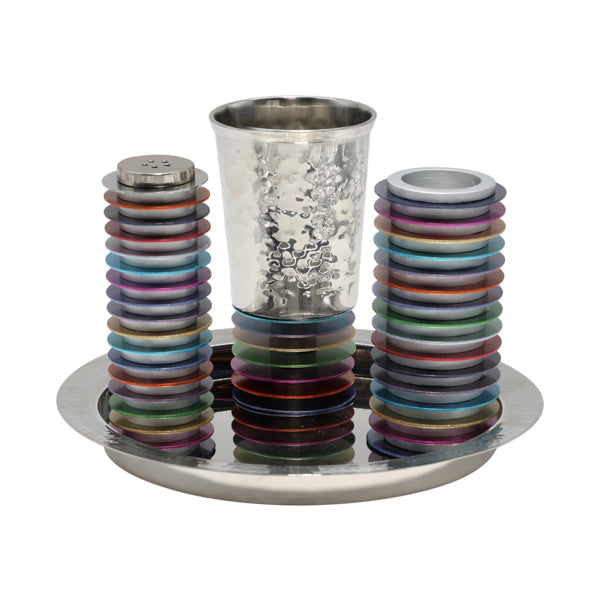 Yair Emanuel Hammered Havdalah Set - Anodized Discs