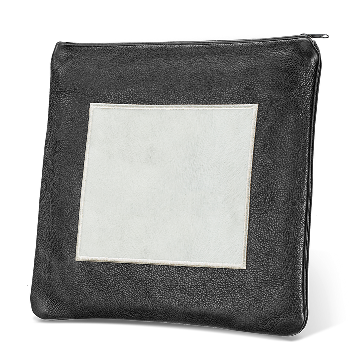 Tallis and Tefillin Bag Design #328 - Black Leather and Fur - Tallis Bags