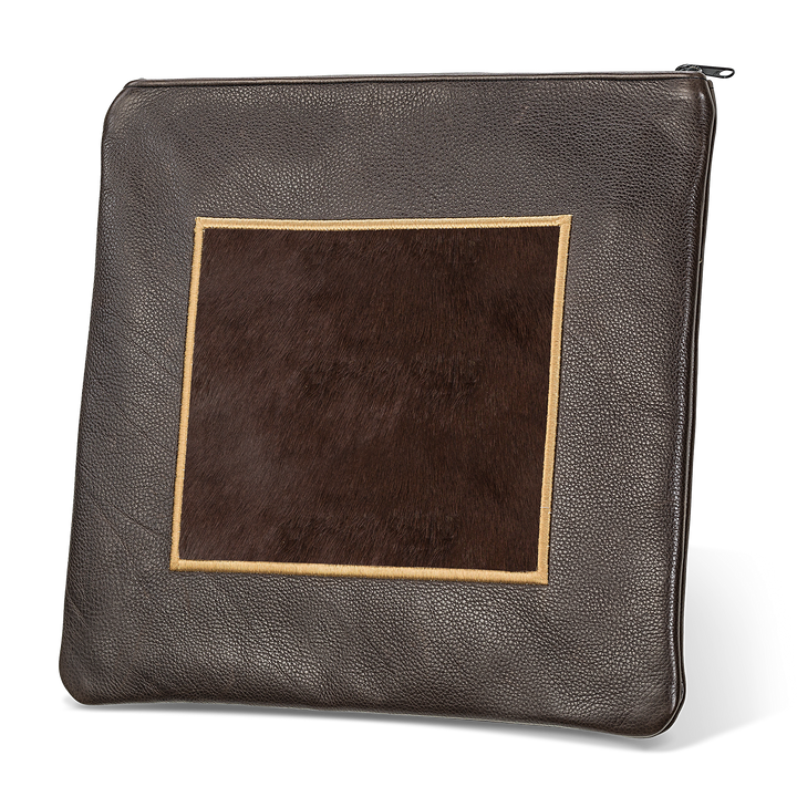 Tallis and Tefillin Bag Design #328 - Brown Leather and Fur - Tallis Bags