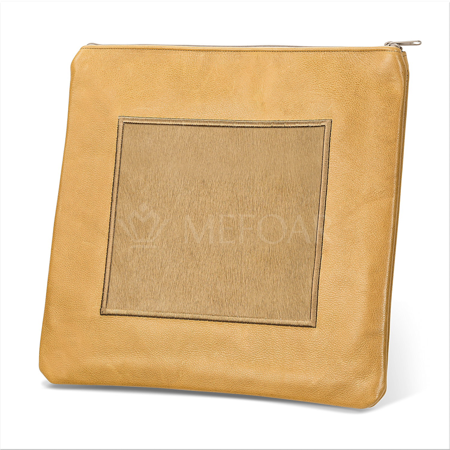 Tallis and Tefillin Bag Design #328 - Camel Leather and Fur - Tallis Bags view 2 | Judaica Square Lakewood