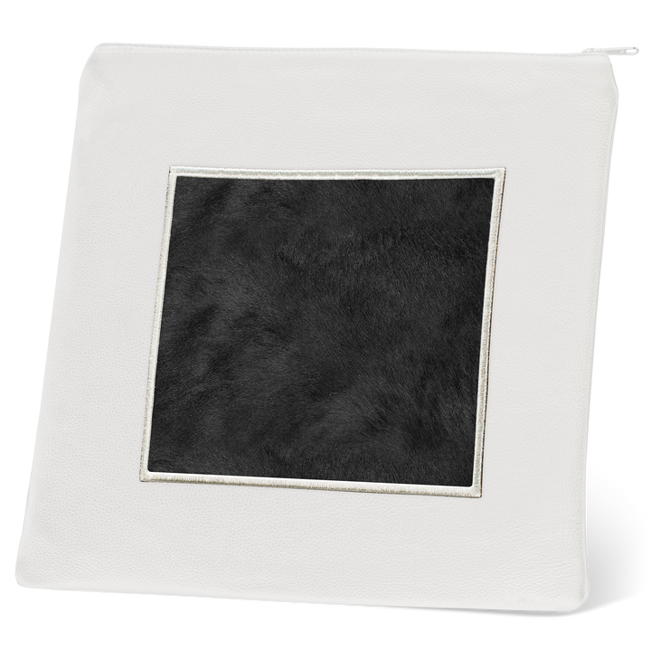 Tallis and Tefillin Bag Design #328 - White Leather and Fur - Tallis Bags