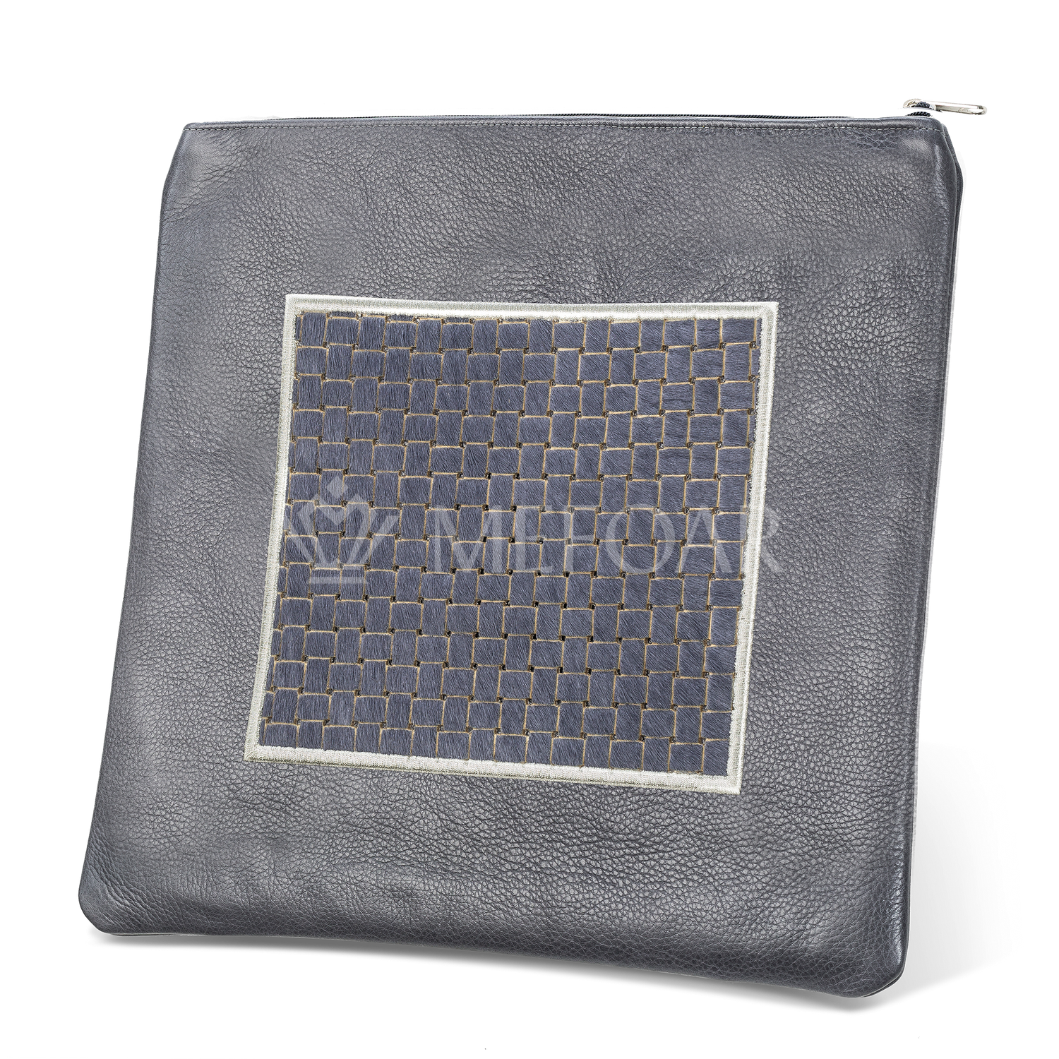 Tallis and Tefillin Bag Design #328 - Livid Woven Fur with Leather - Tallis Bags view 2 | Judaica Square Lakewood