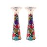 Emanuel Painted Cone Shaped Candlesticks 8.5" (EM-CSY)