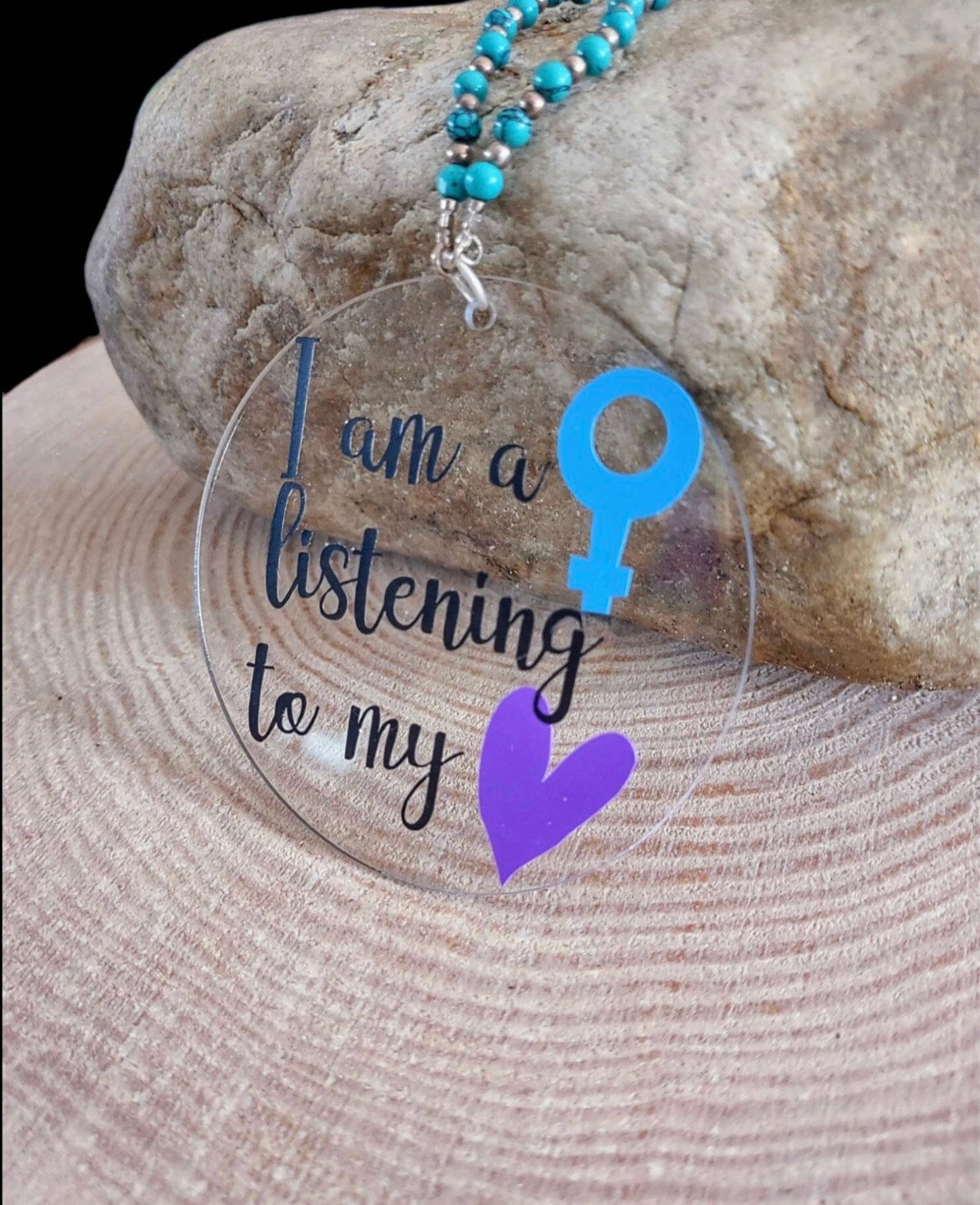 Feminist ornament reading Nevertheless She Persisted in painted wood | Judaica Square Lakewood (view 10)
