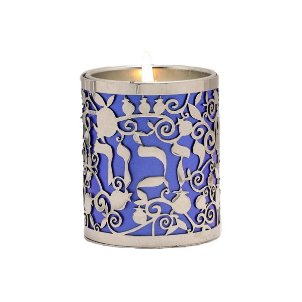 Emanuel Metal W/ Cutout Memorial Candle Holder