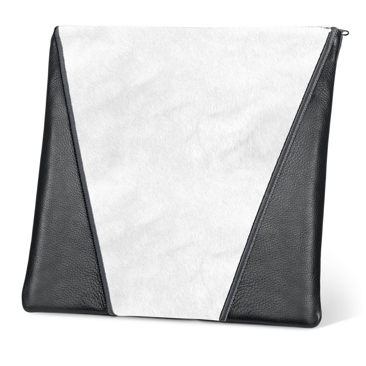 Tallis and Tefillin Bag Design #342 - Black Leather and Fur - Tallis Bags