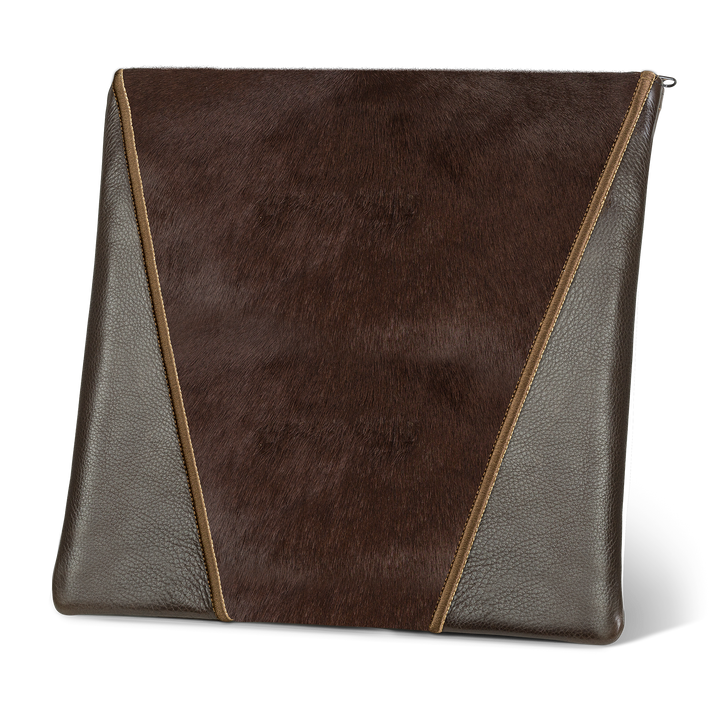 Tallis and Tefillin Bag Design #342 - Brown Leather and Fur - Tallis Bags