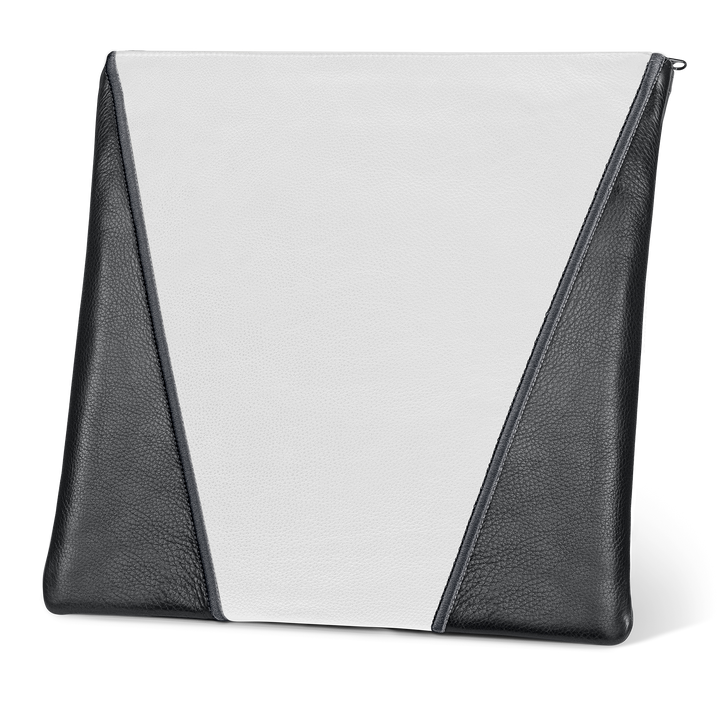 Tallis and Tefillin Bag Design #342 - Black and White Leather - Tallis Bags